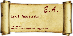 Endl Asszunta névjegykártya